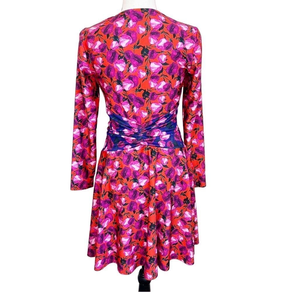 DELFI Collective pink purple floral long sleeve morris dress size small s - Picture 8 of 15